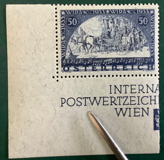 1933 : Stamp from WIPA sheetlet with certificate - MNH - Value 800 euro