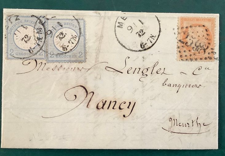 1872 : Mixed Franking Brutshield and Ceres - Rare
