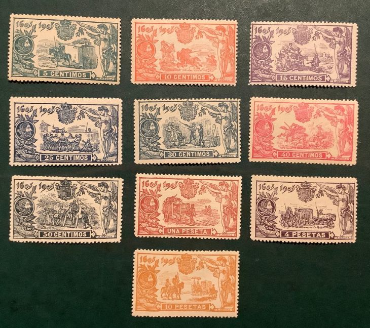 1905 : Don Quichote - Edifil 257/266 - MH - Value 1.700 euro