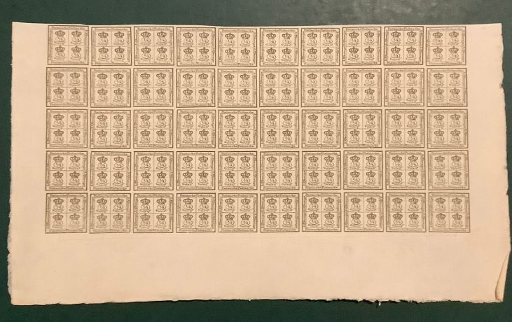 1857 : Brunswick - Coat of arms in half sheet of 50 stamps - MNG