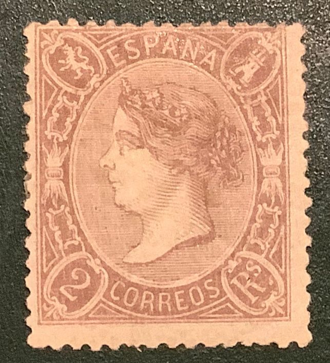 1865 : 2 Reales Isabel II - Edifil 79 - MH - value 1.300 euro