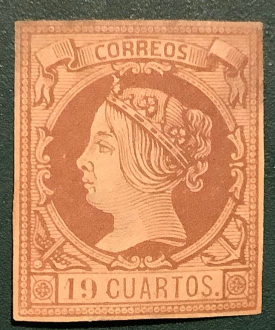 1860 : 19 Curatos Isabell II - Edifil 54 - certified - MH - Value 2.500