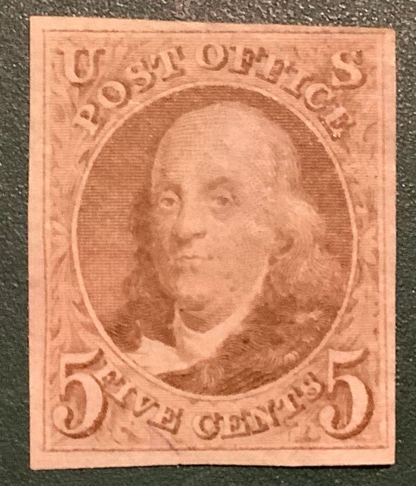 1847 : 5 cent Benjamin Franklin - MNG as issued - Scott 3
