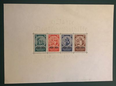 1933 : Nothilfe Block - Michel bloc 2 - MNH/MH  - value 1.500 euro