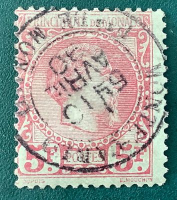 1885 : 5Fr Charles III - Yvert 10 - Signed Scheller and Calves - Value 2.700 euro