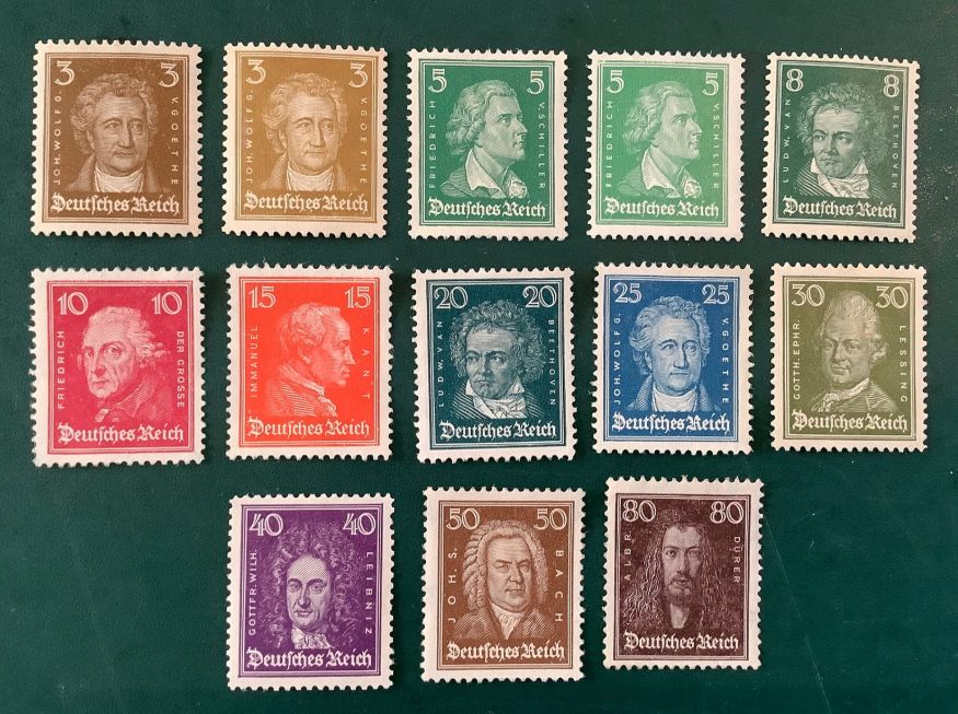 1926 : Famous Germans - Michel 385/397 - MNH - Value 1.100 euro