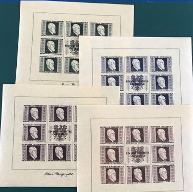 1946 : Renner small sheets - Michel KB 772/775 - MNH - Value 2.400 euro