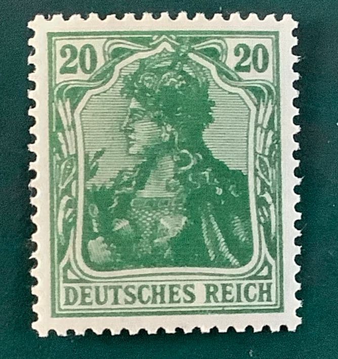 1920 : 20Pf Germania in dark shade signed Infla - MNH