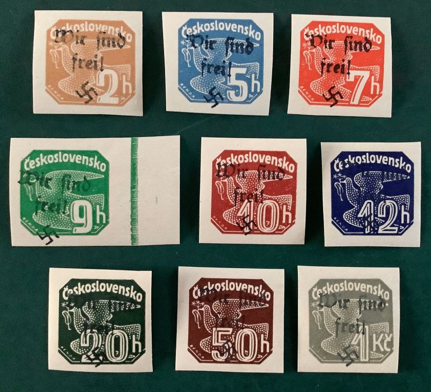 1938 : Reichenberg wir sind frei overprints signed Dr Dubb - Michel 55/63 - MNH -  Value : 2.650 euro