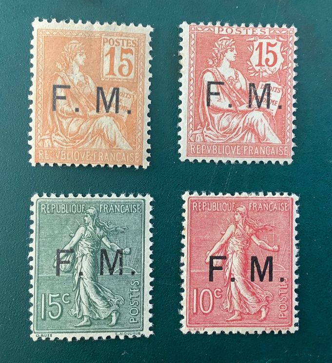 1901/1904 : Military stamps type Mouchon and Semeuse - Yvert 1/4 - MNH - Value 900