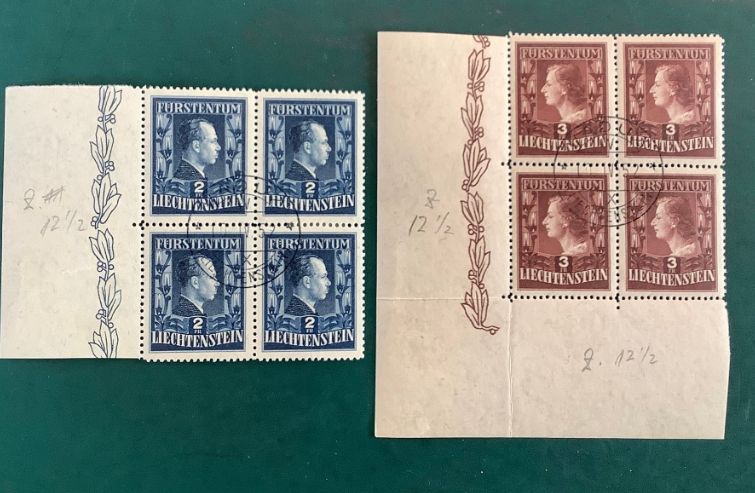 1951 : Kingscouple in perforation 12,5 in bloc of 4 - Michel 304/305A - Value : 900 euro