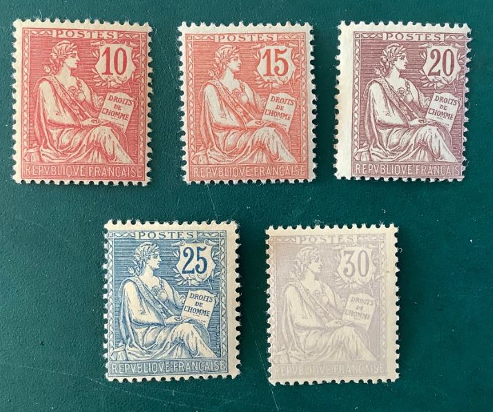 1902 : Mouchon Retouchez - Yvert 124/128 - MNH - Value : 2.200 euro