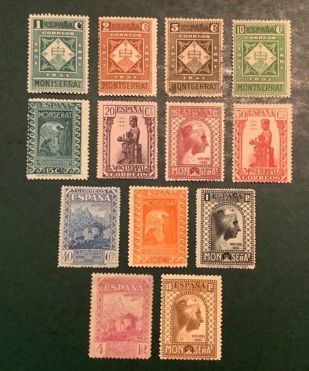 1931 : Monastary of Montserat - Edifil 636/649 - MH - Value : 1.225 euro