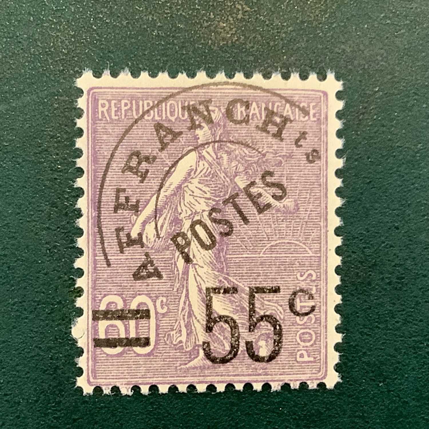 1922 : Preo 55 on 60 cent Semeuse signed Scheller - Yvert 47 - MNH