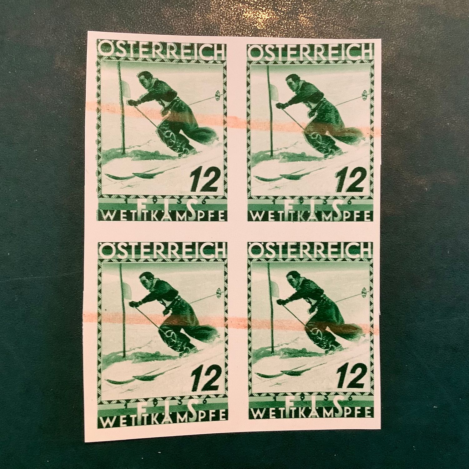 1936 : 12 Pf Fis II in unperforate Plate Proof - Michel 623 PU - MNG - Value 800 euro