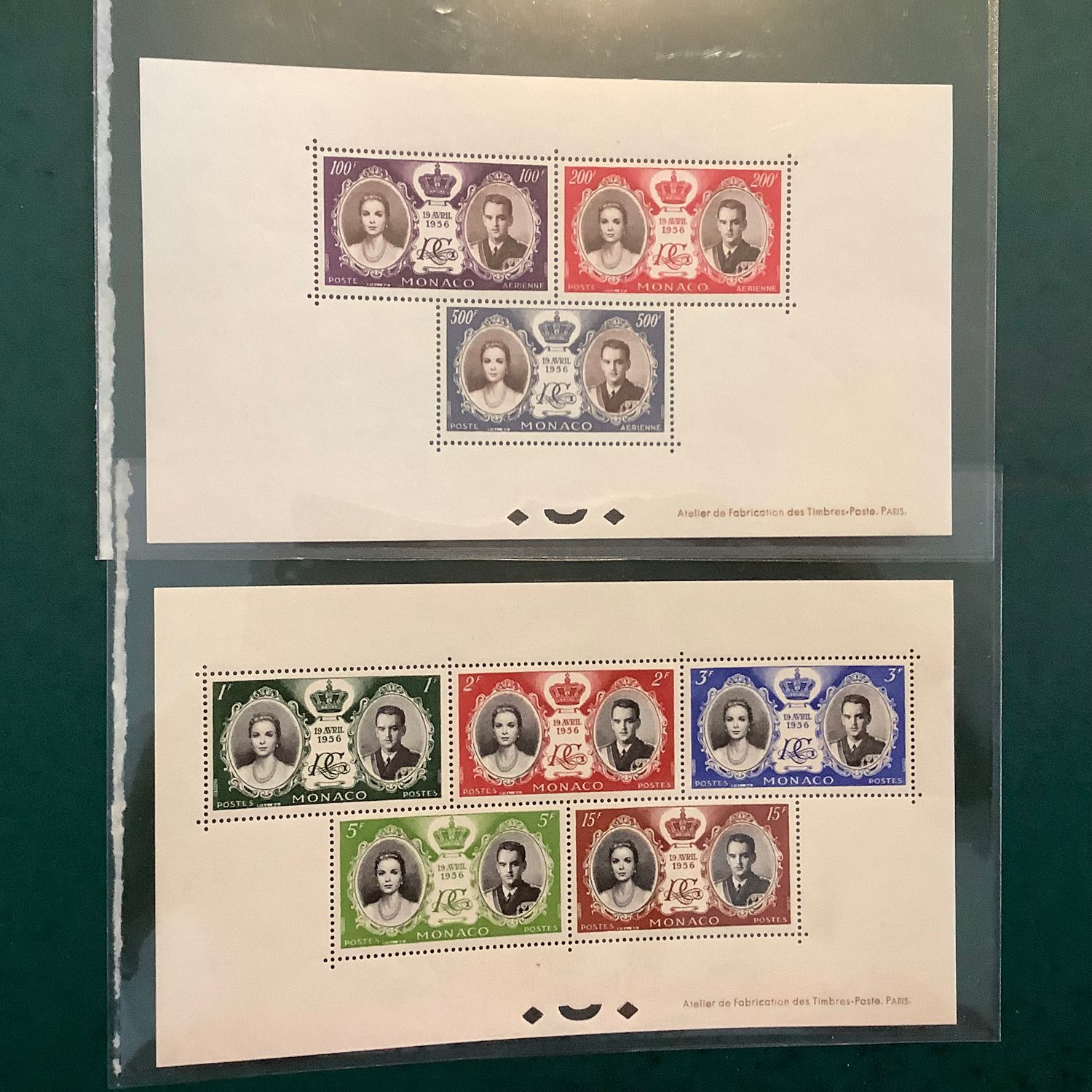 1956 : Monaco Sheets Royal Wedding - Yvert bloc 5/6a - MNH