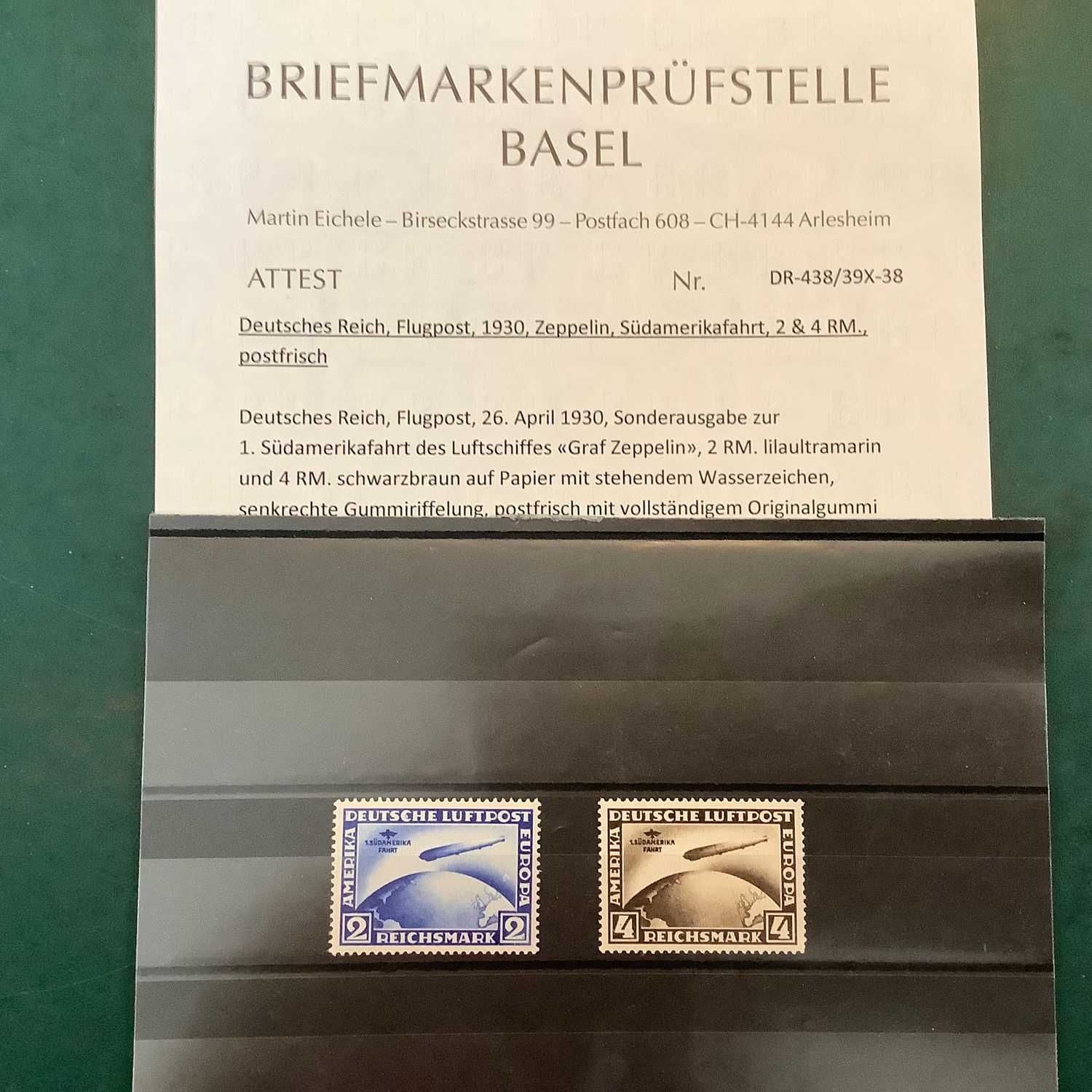 1930 : South America Farth with BPSB certificate - Michel 438/439 - MNH - Value : 3.500 euro