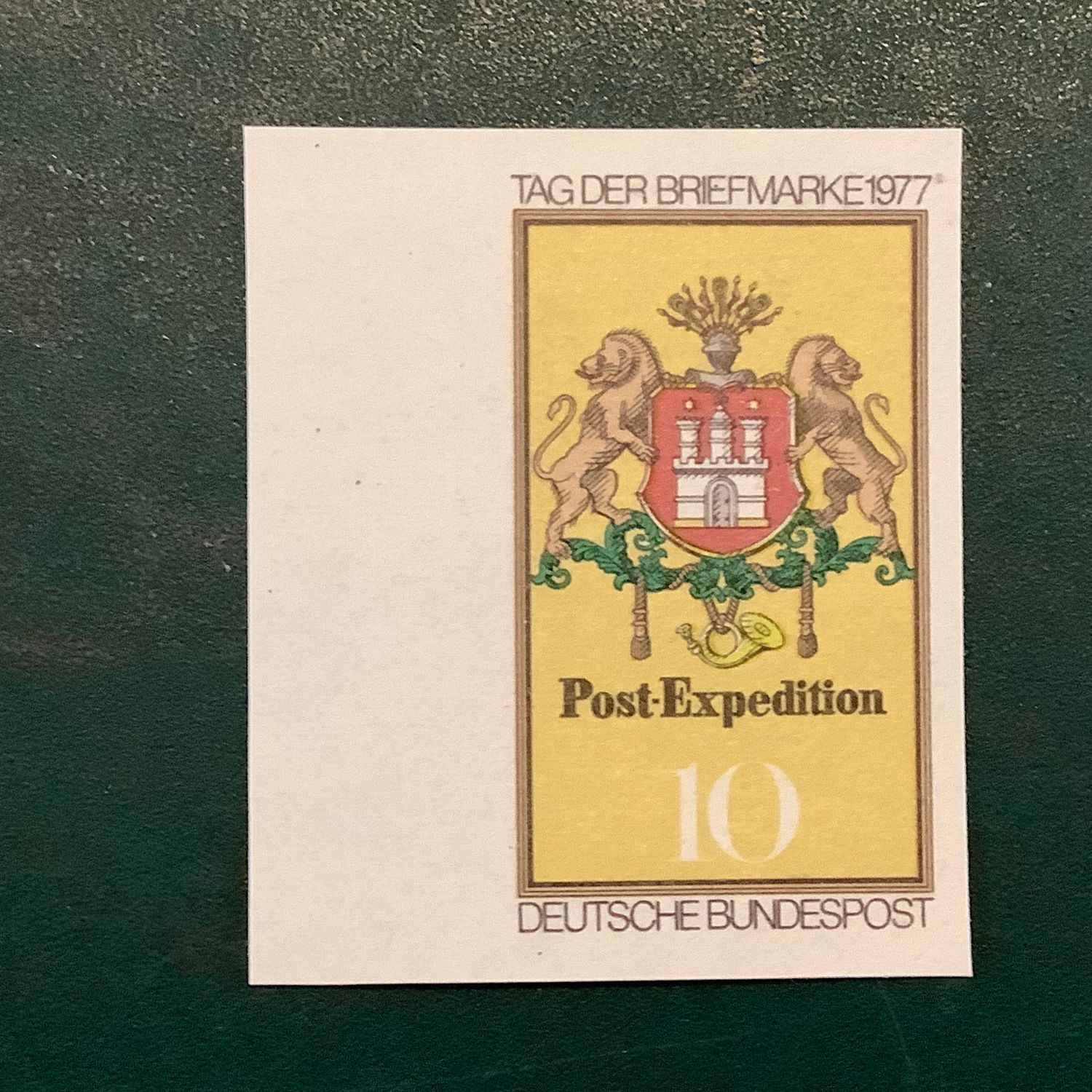 1977 : Stamps Day inperforated - No gum as issued