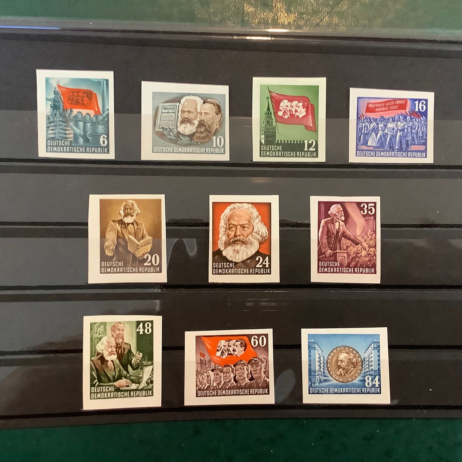 1953 : Unperforated stamps from Marx block - Michel 386/395B - MNH - Value : 150 euro