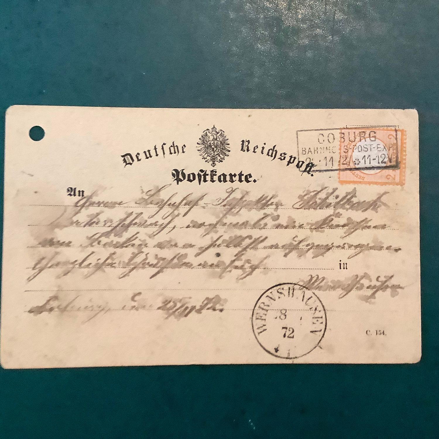 1872 : 2 Kreuzer Brutschield on card - Michel 15 - Value : 450