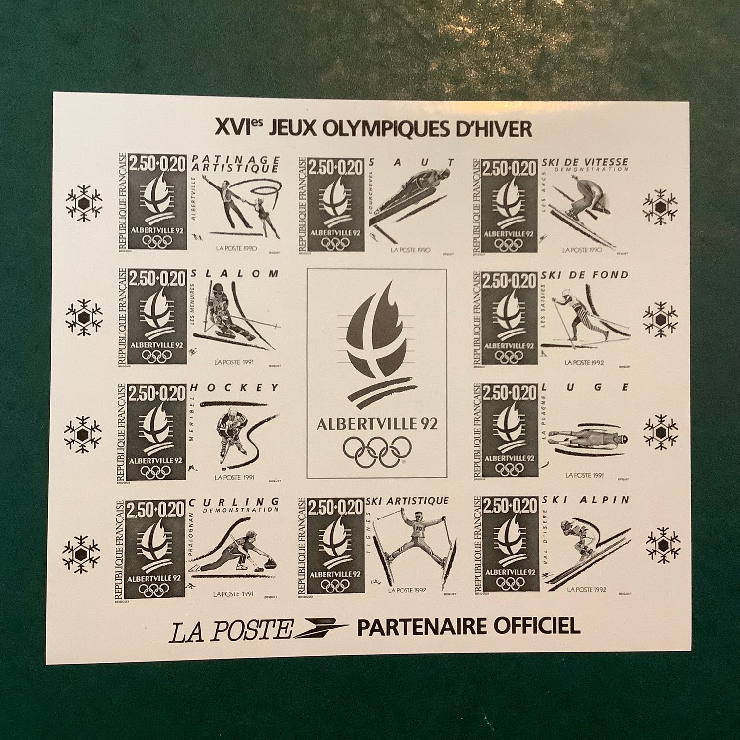 1992 : winter Olympics in unperforated sheet - Maury 2741Ab - MNH - Value 500