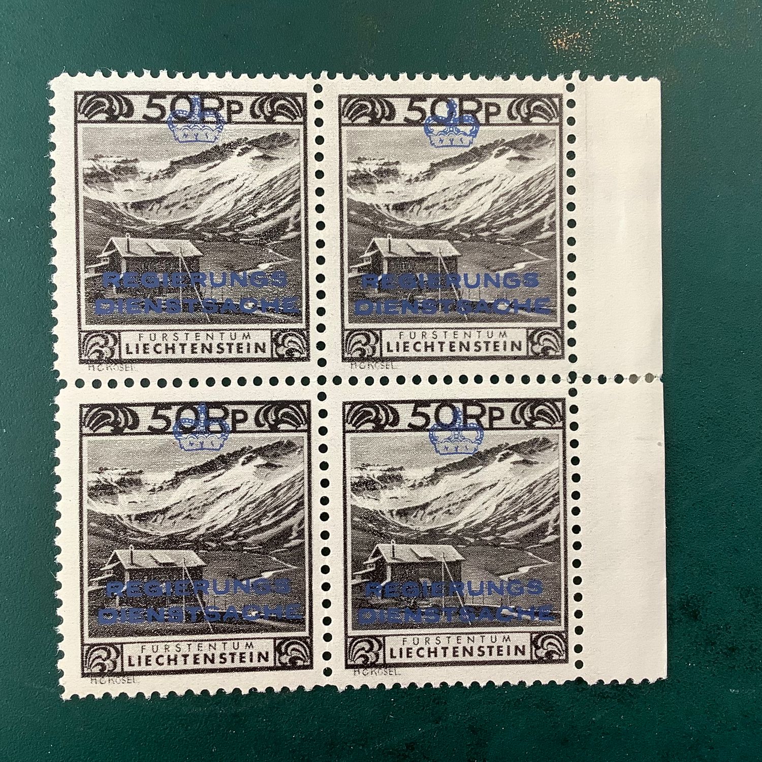 1932 : service stamp 50 Rp in bloc of 4 MNH/MH - Michel D6C - Value : 790