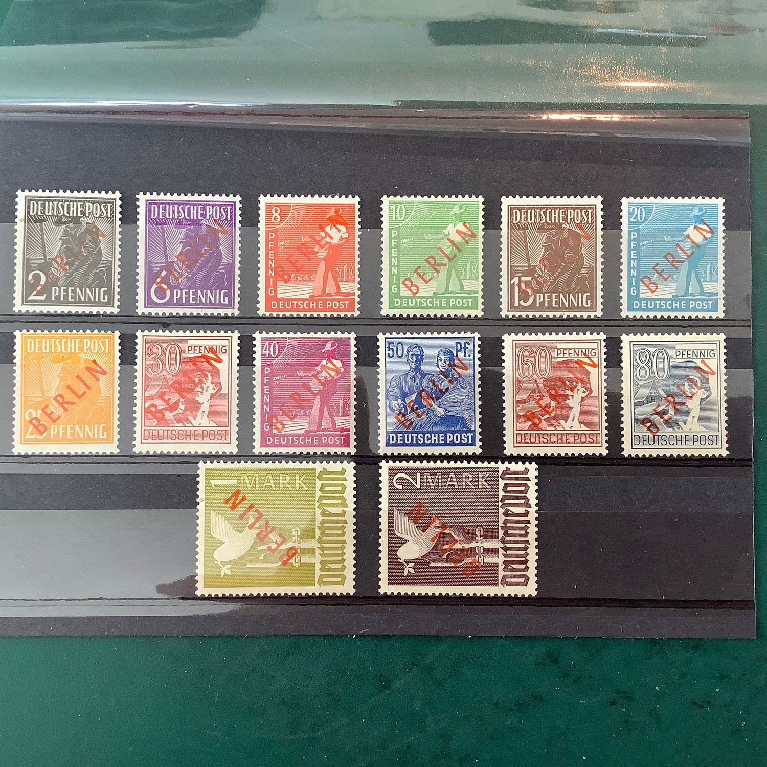 1949 : Red Overprint signed Schlegel -   Michel 21/34 - MNH - Value : 1.400