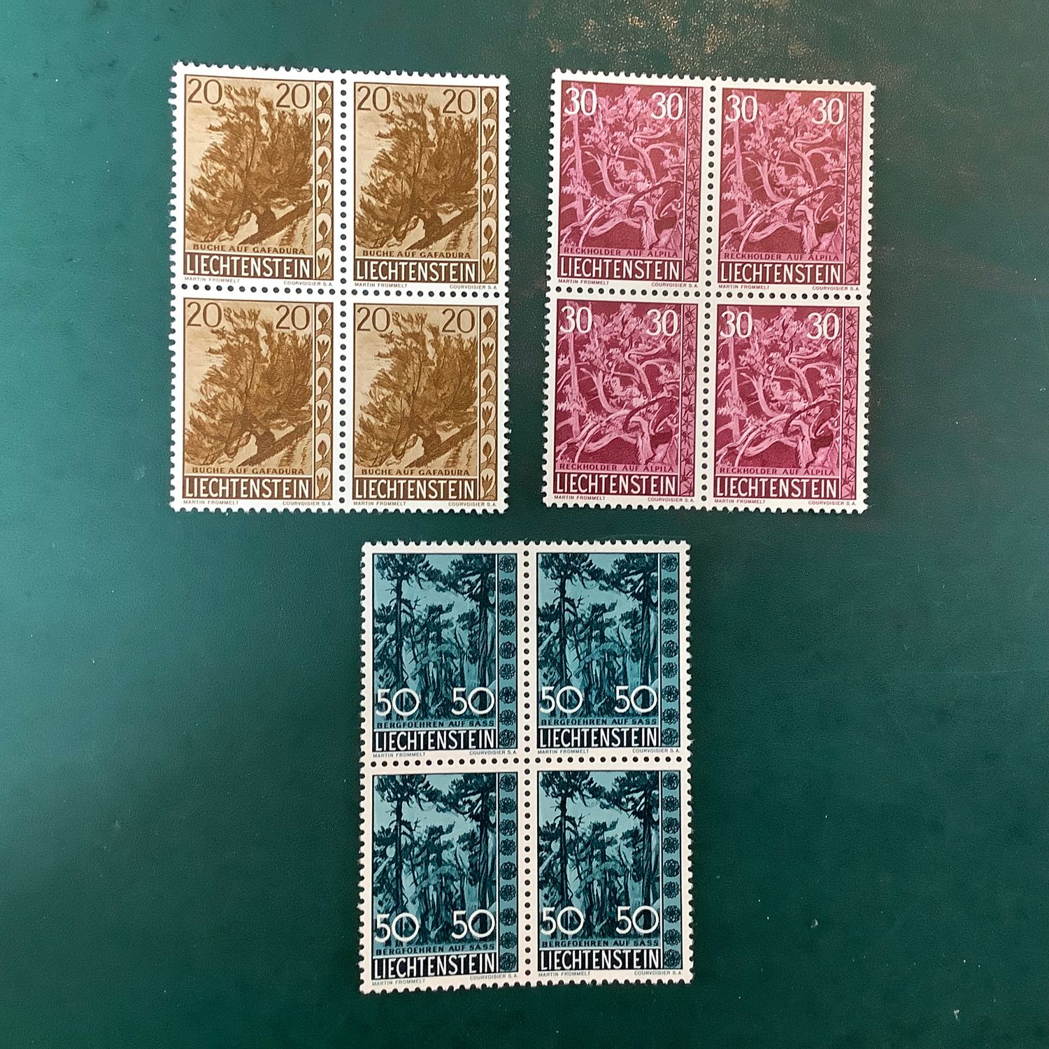 1960 : Trees in bloc of 4 - Michel 399/401 - MNH - Value : 170