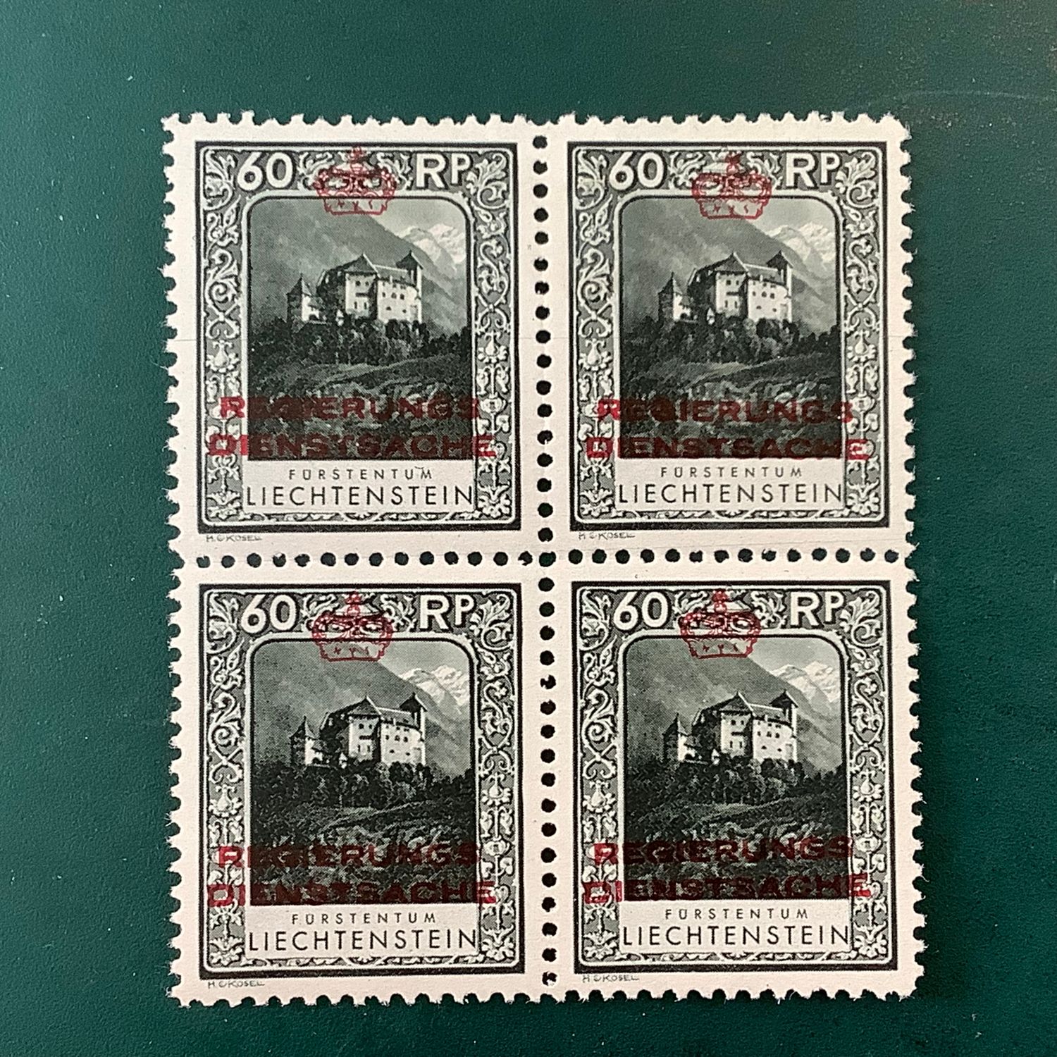 1932 : service stamp 60 Rp in bloc of 4 MNH/MH - Michel D7A - Value : 170