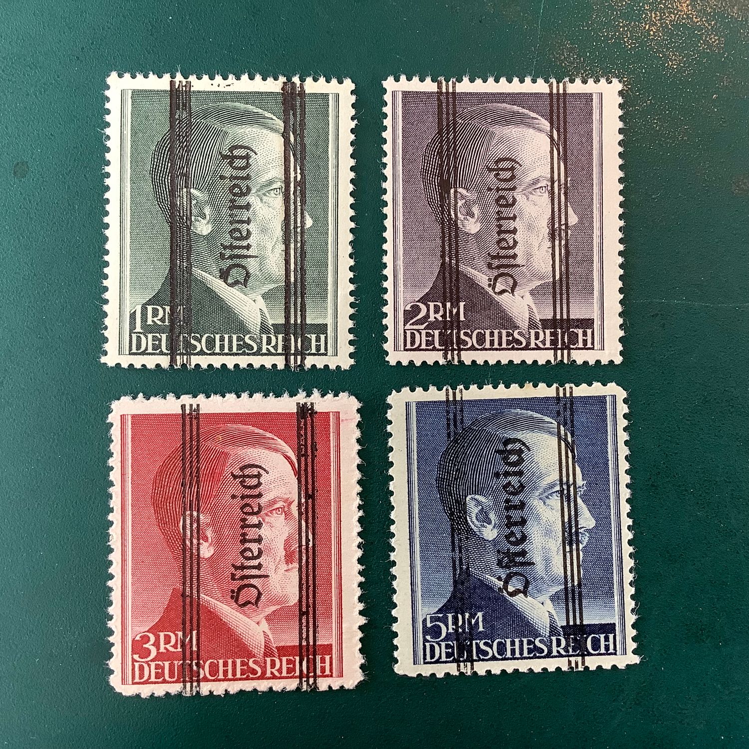 1945 : Marken set with Gitter overprint type I signed Sturzeis - Michel 693/696 I - MNH - Value : 800