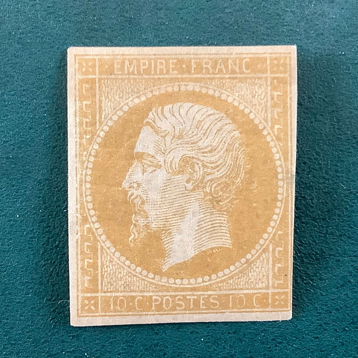 1853 : 10 cent Napoleon Empire Citron signed Calves and certified - Yvert 13Al - MH - Value : 2.000