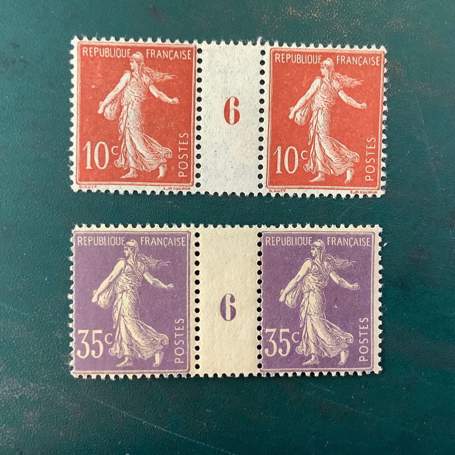 1906 : 10 and 25 cent Semeuse with millemessime 6 - Yvert 135b/136a - MNH - Value : 2.050