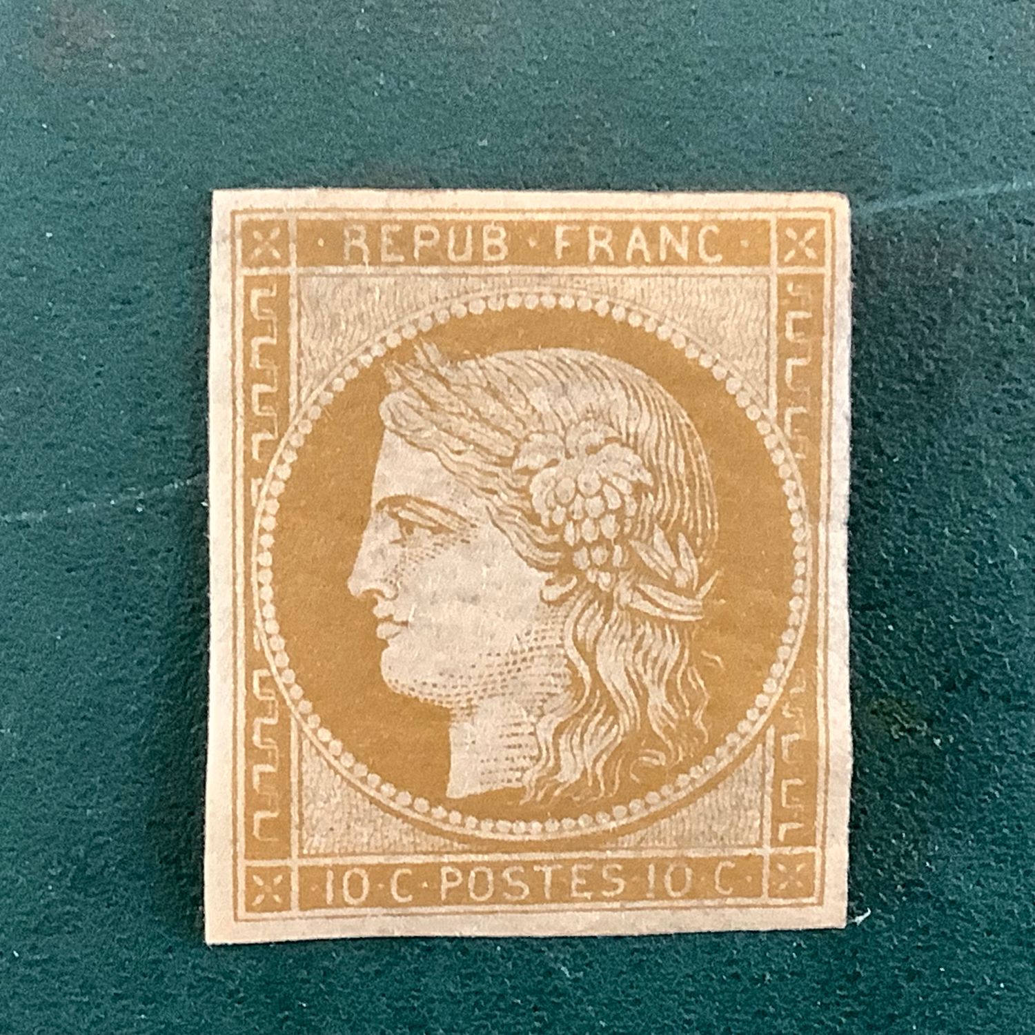 1849 : 10 cent Ceres certified - Yvert 1 - MNG - Value : €900