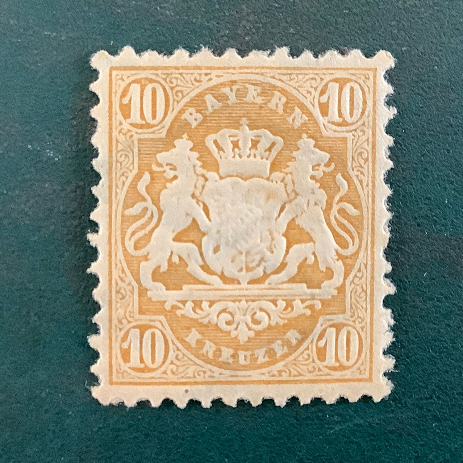 1873 : Bayern : 10 Kreuzer watermark x - Michel 29Xa - MH - Value : 300