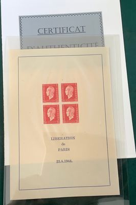 1944 : Bloc Mariane de Dulac certificate Kohen AIEP - Yvert bloc 4 - MNH - Value 9.300