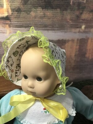 Bitty baby Easter bonnet, handmade.

