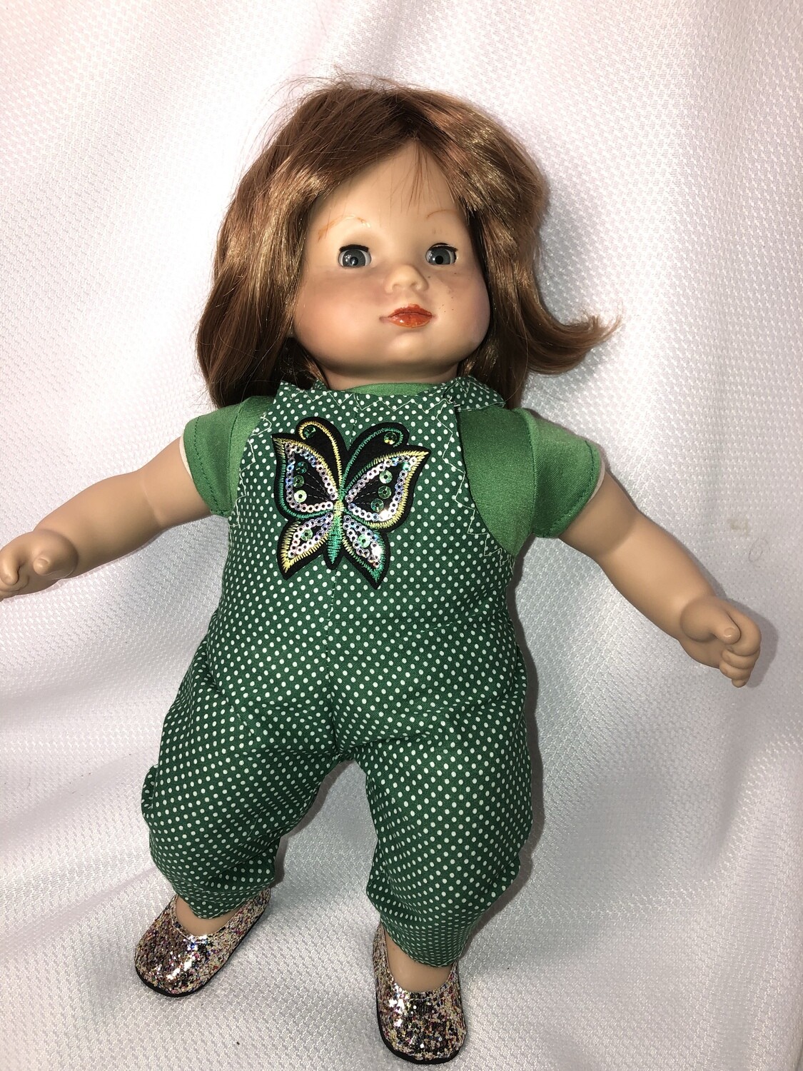 Kacie: OOAK doll with Bitty Baby PC Doll head. Clean body, home made outfit. Face mark as noted.

