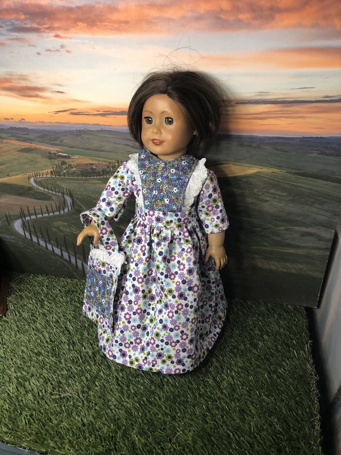 Convertible Historical/Modern Cotton Doll's Dress