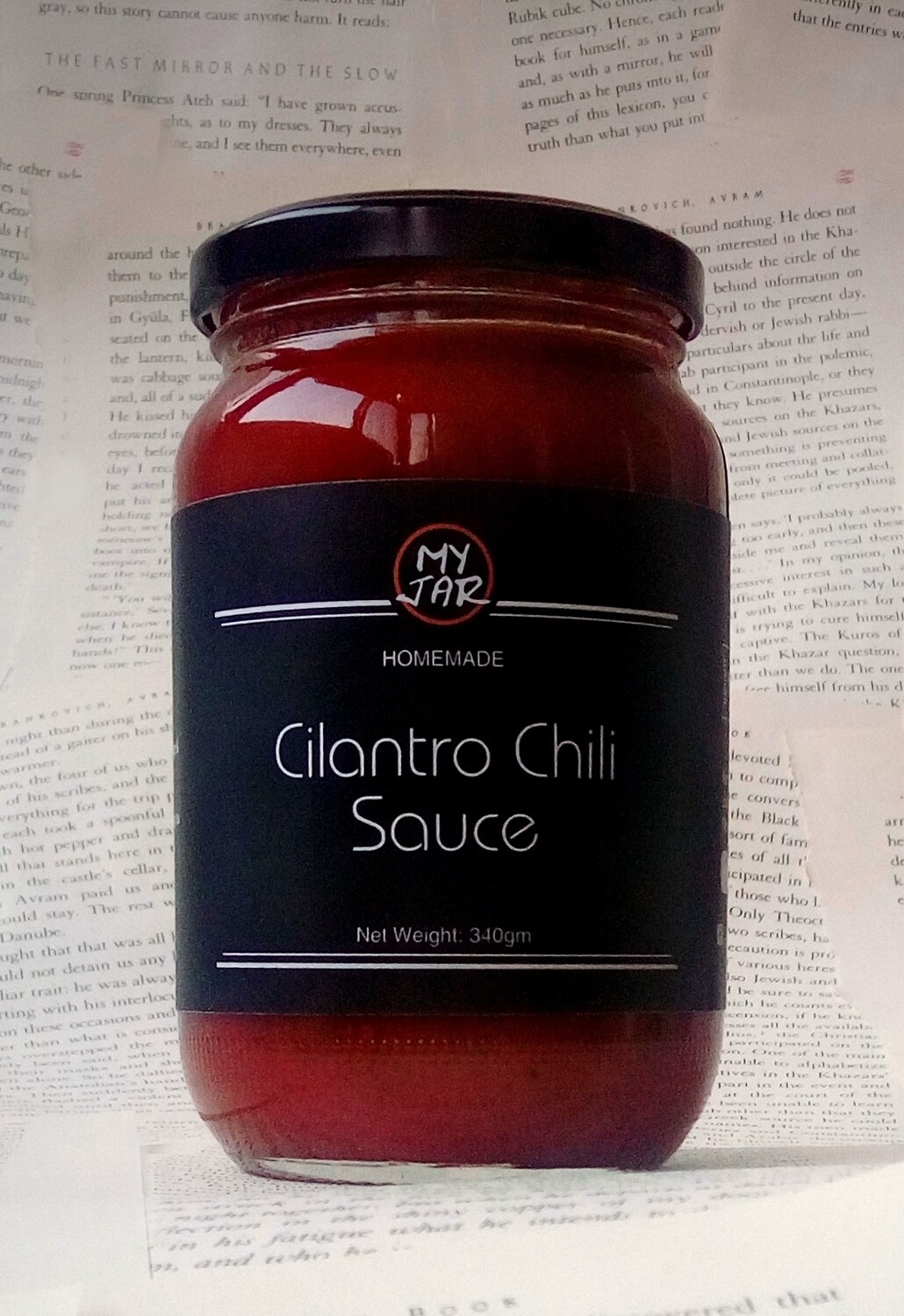 Cilantro Chili Sauce صوص الفلفل الأحمر بالكزبره Cilantro Chili Sauce صوص الفلفل الأحمر بالكزبره