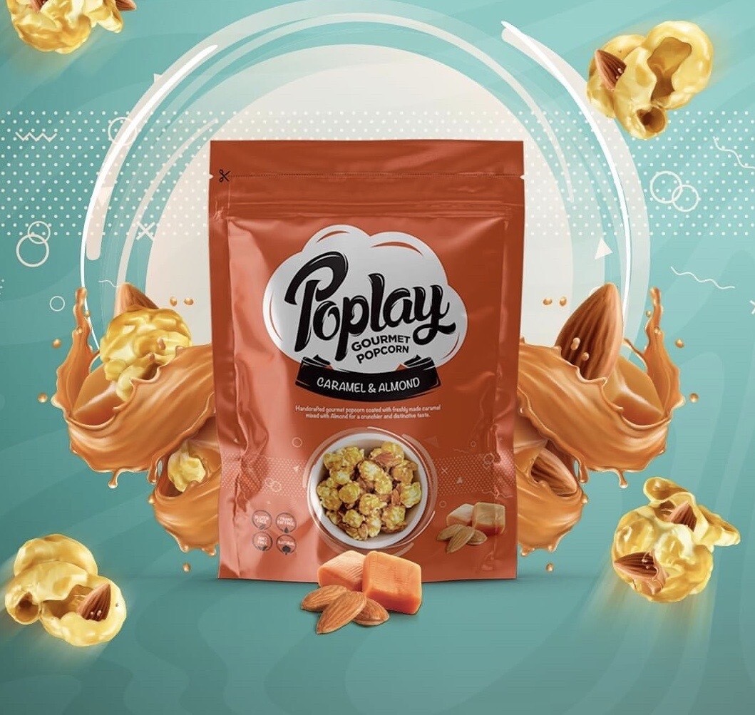 Almond & Caramel Popcorn (100g) فشار باللوز والكراميل Almond & Caramel Popcorn (100g) فشار باللوز والكراميل