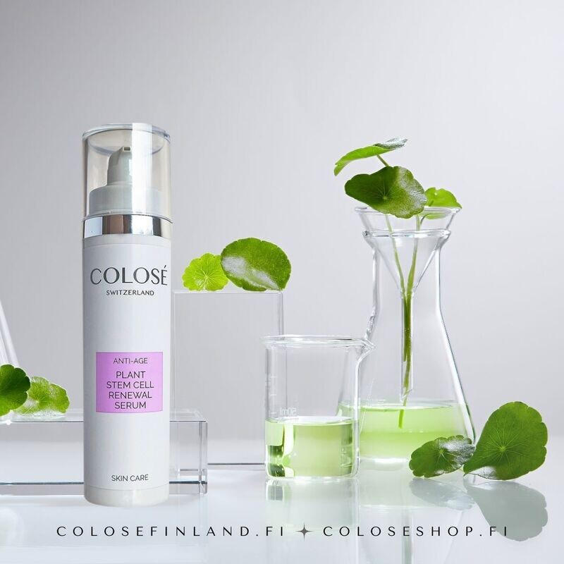 Kasvien kantasoluseerumi Kasvien kantasolut uudistavat ja ravitsevat ruuhkavuosia elävää. Biomimeettinen rakeen kuljettaa tehoaineet ihon syvempiin kerroksiin.