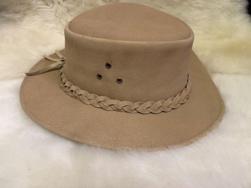 Leather Shepherd's Hat, Colour: Beige, Size: Small