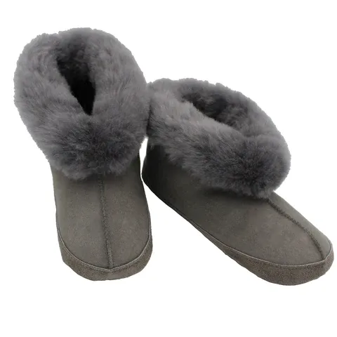 Egli's Sheepskin Slippers, Color: Grey, Size: Y1