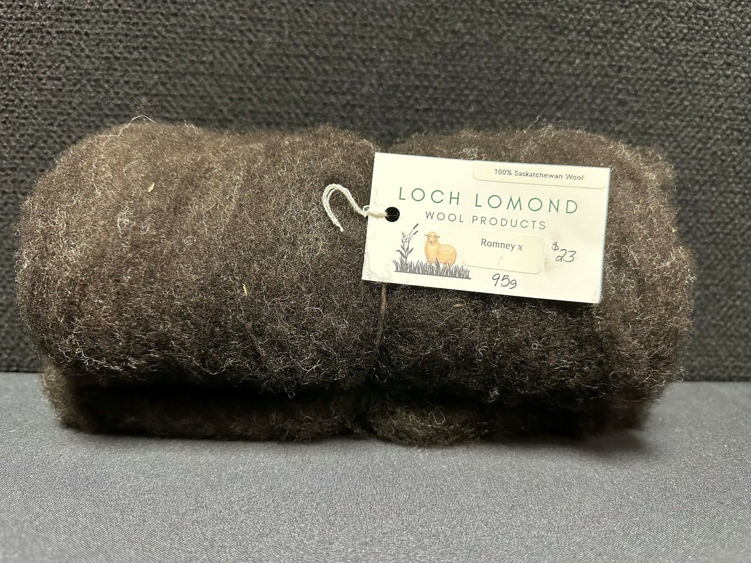 Loch Lomond Romney X Batting, Colour: Natural Black, Size: 95g