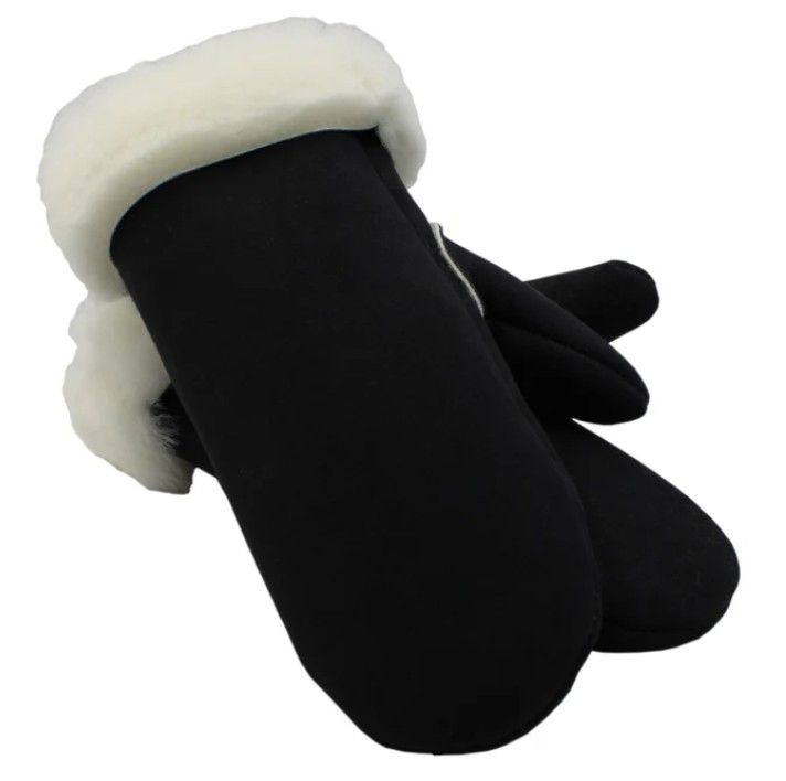Egli's Sheepskin Mittens, Color: Black &amp; White, M or W: Women's, Size: Small