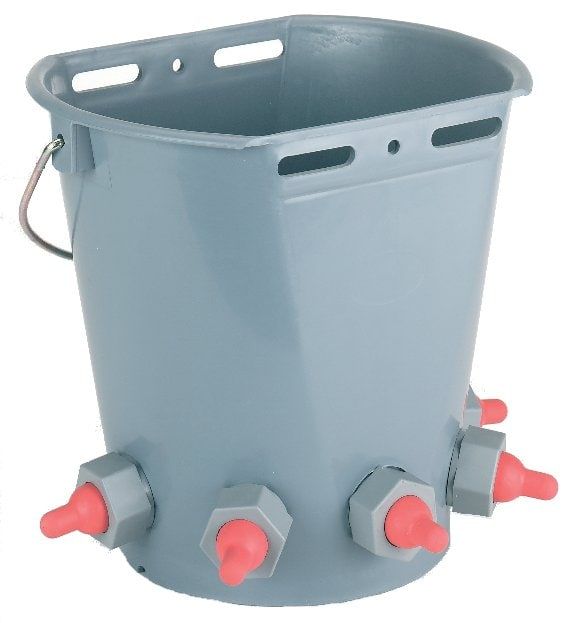 Kerbl 5 Nipple Milk Replacer Pail