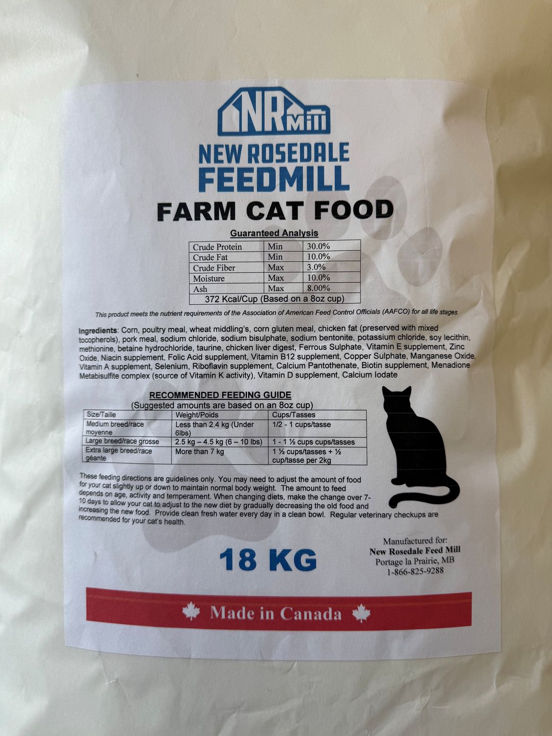 New Rosedale Cat Food - 18KG