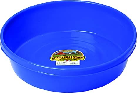 Plastic Feed Pan - 3Gal., Color: Blue