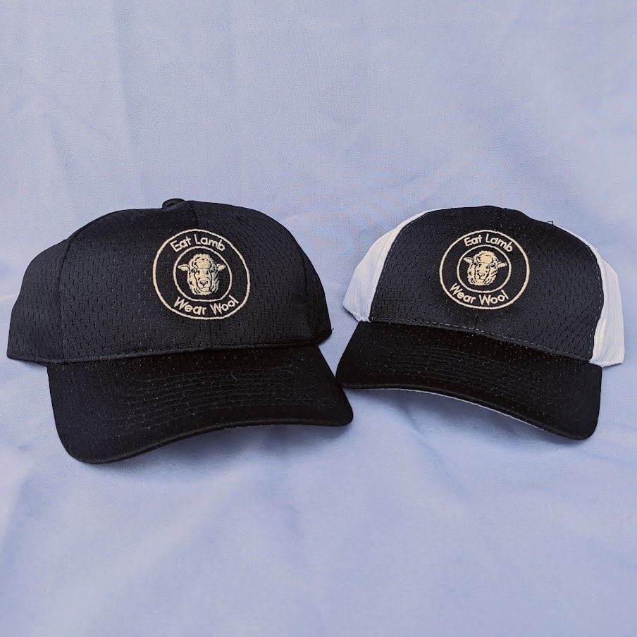 Jersey Mesh Eat Lamb Wear Wool Cap, Colour: Solid Black with SSDB Logo