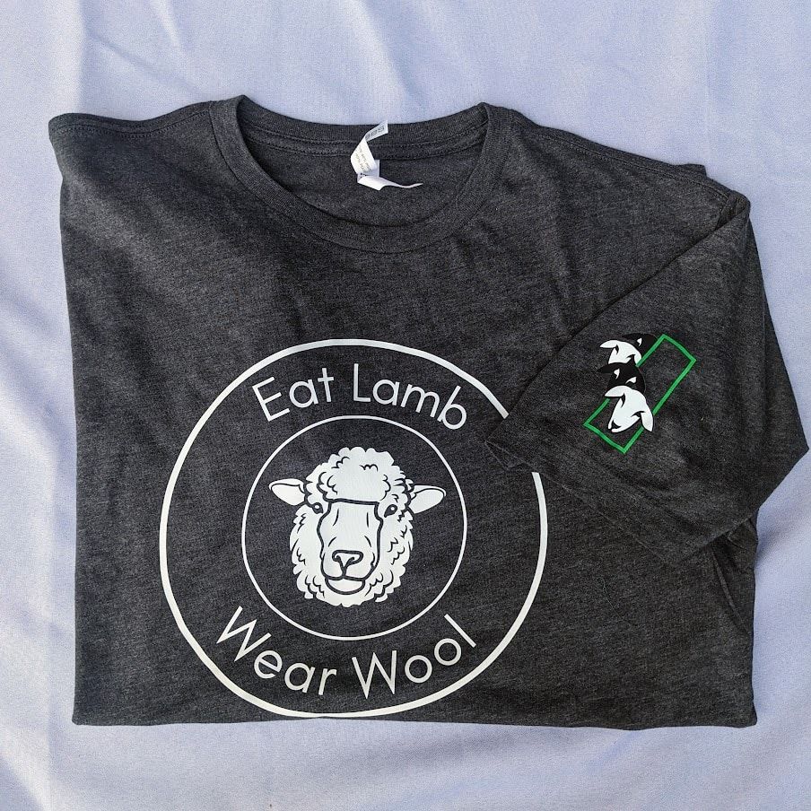 Eat Lamb Wear Wool T-Shirt, Colour: Charcoal, Size: Small